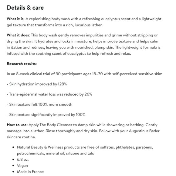 AUGUSTINUS BADER THE BODY CLEANSER WITH TFC8, MOISTURIZING BODY WASH - NWT - Picture 9 of 14